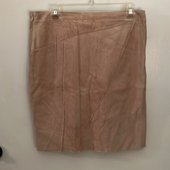 NWT Poleci 100% Genuine Suede Patchwork Skirt - Picture 2 of 7